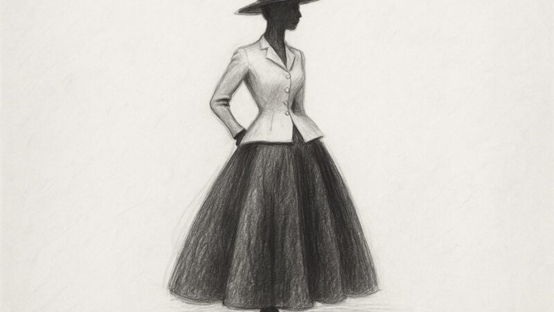 New Lookが女性の身体の輪郭そのものを砂時計型に作り替えた、その構築の劇的さを理解させる