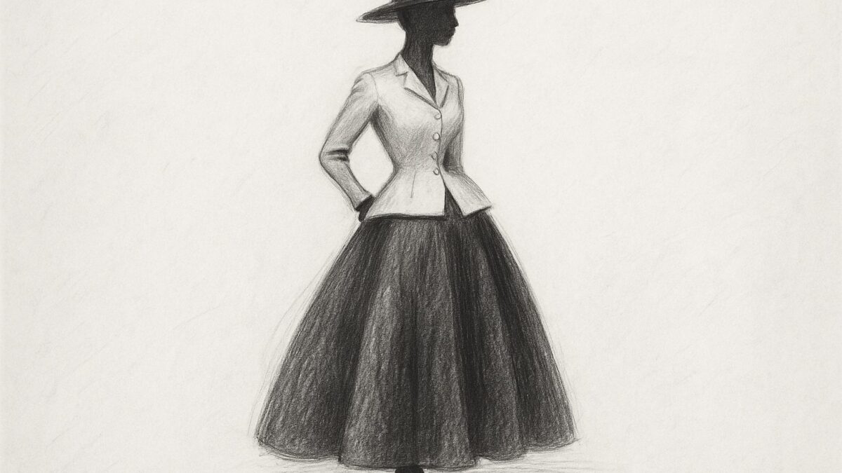 New Lookが女性の身体の輪郭そのものを砂時計型に作り替えた、その構築の劇的さを理解させる