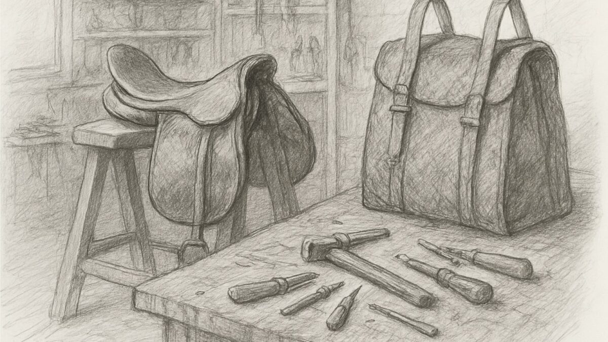 Hermèsの出発点が鞄ではなく馬具工房であり、HACが鞍を運ぶ実用具として生まれたことを理解させる