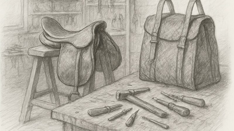 Hermèsの出発点が鞄ではなく馬具工房であり、HACが鞍を運ぶ実用具として生まれたことを理解させる