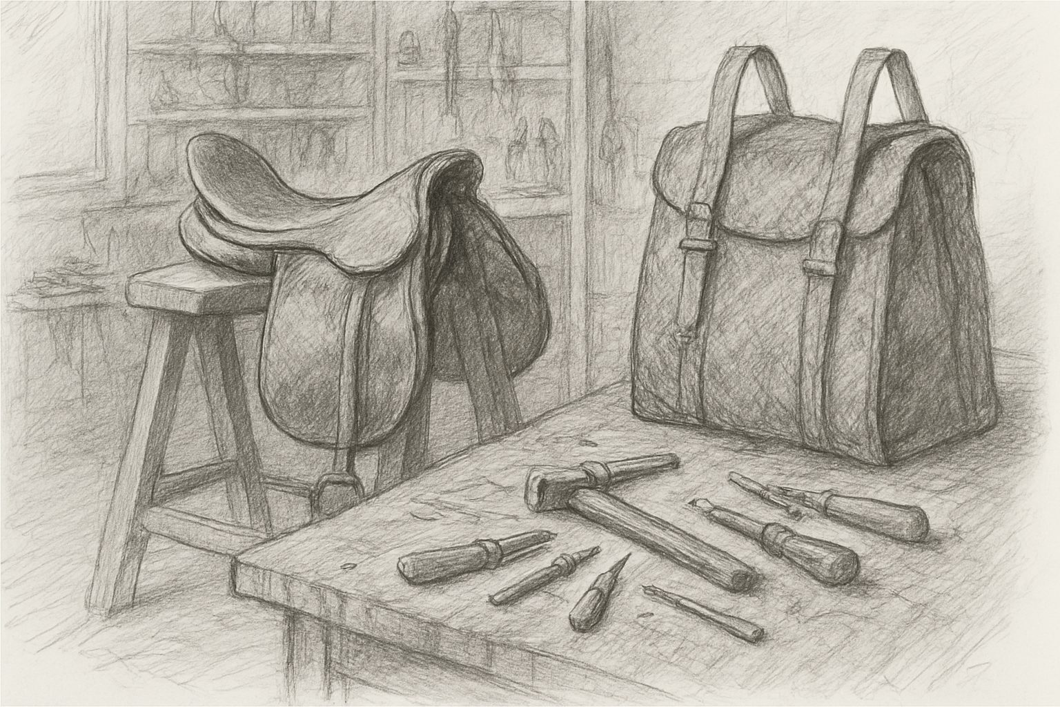 Hermèsの出発点が鞄ではなく馬具工房であり、HACが鞍を運ぶ実用具として生まれたことを理解させる