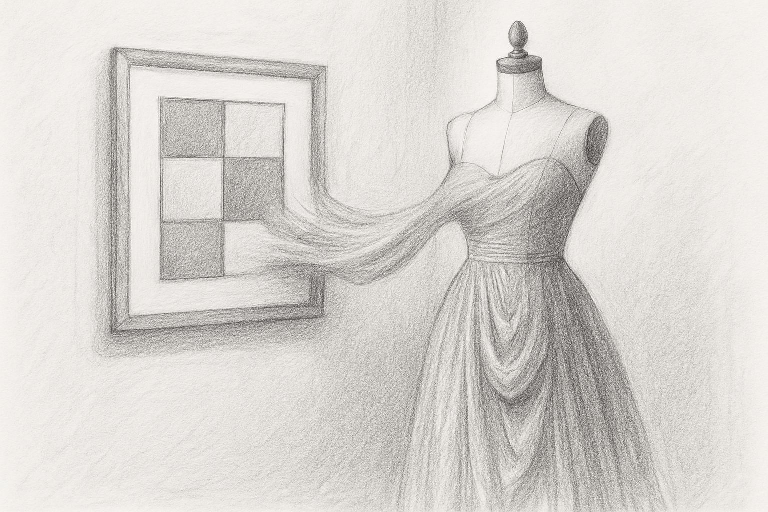 禁欲的な抽象絵画を贅沢なオートクチュールで再現する矛盾こそが、モードを美術批評の側に立たせた仕掛けだと理解させる