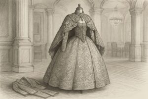 合理化から豪奢への転回——男物の翻訳とは真逆の、ロシア宮廷とオリエントの幻へ舵を切った瞬間を理解させる
