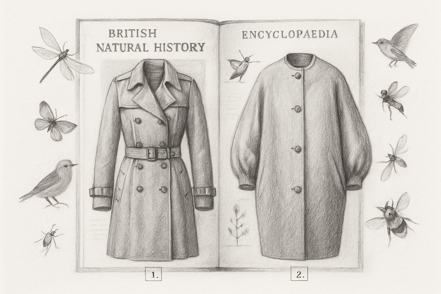 アウターの老舗をフルコレクションのメゾンへ拡張し、敵だった自然を征服対象から観察対象=博物学の図鑑へと転じさせたベイリーの手つきを理解させる。