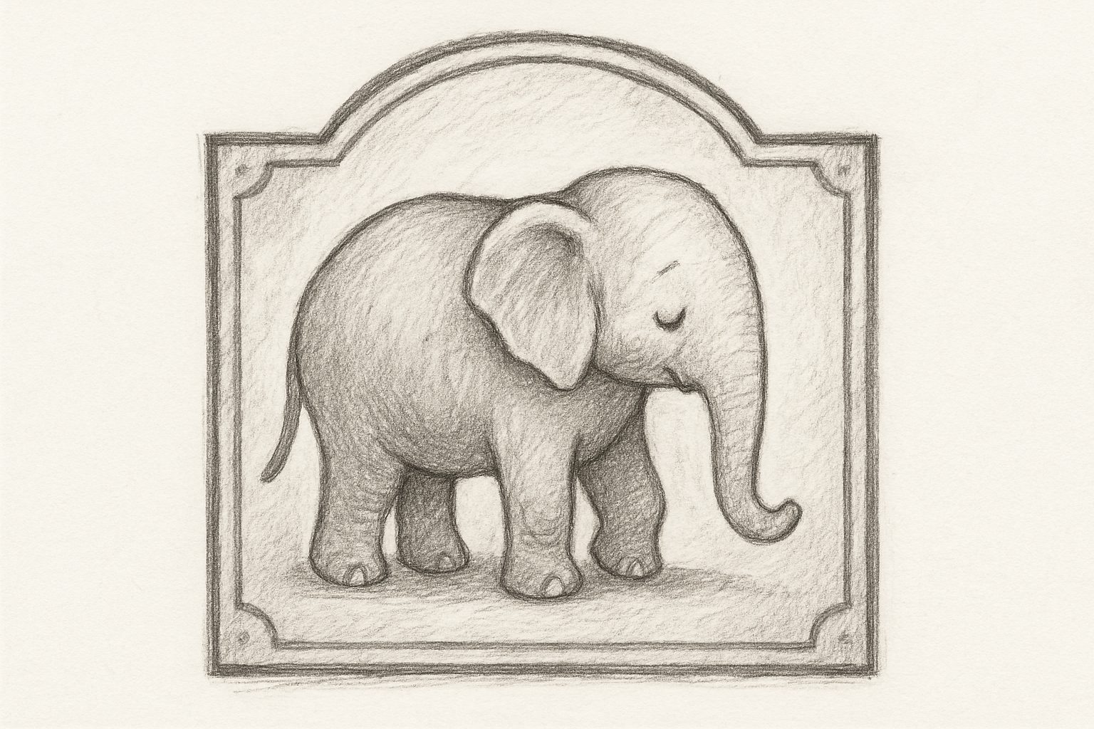 最初のロゴが愛嬌ある赤い象であり、絵本の挿絵に近い温もりを持っていたことを理解させる