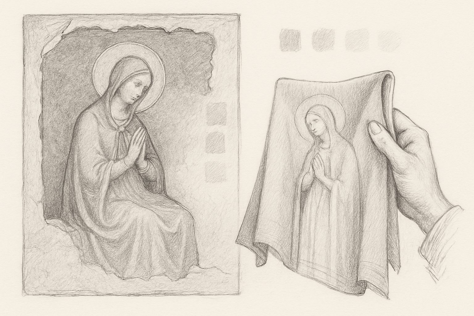 ランバン・ブルーが独創ではなくFra Angelicoのフレスコ画からの引用であり、色が美術史の翻案であることを理解させる