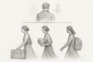 家父長的創業者の思想を、後を継いだ女たちが一つずつ裏切っていく——プラダの歴史の骨格そのものが矛盾の連鎖であることを理解させる