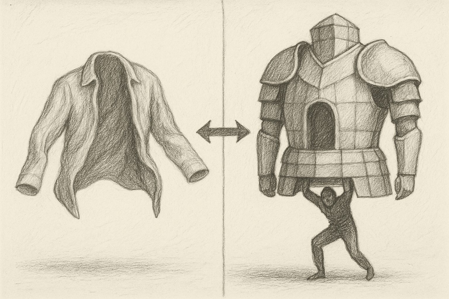 身体を自由にする思想と生活全体をブランドで覆う事業の逆向きの力、作者=経営者の両刃性を理解させる