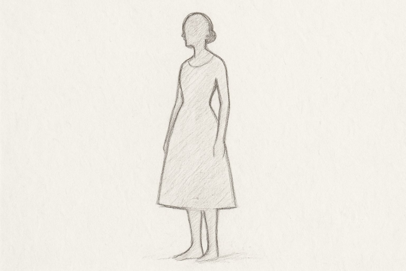 シルエットとは色や装飾ではなく、遠くから見た服の外形そのものだと理解させる