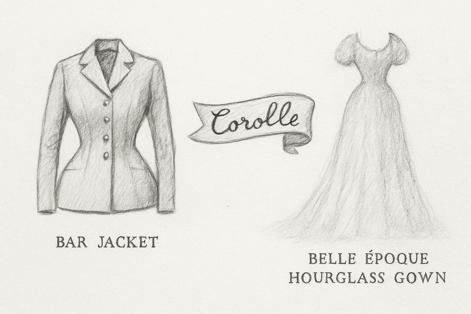 コレクション名Corolle、個別モデルのBar Jacket、Belle Époque期のシルエットという三つの混同対象を区別させ、様式と個物と着想源の違いを理解させる