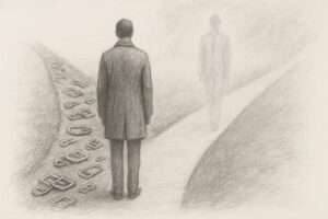 ストリートの金具と貴族の端正という、二つの相反する系譜の交点にウィリアムズが置かれた宙吊りの立ち位置を理解させる