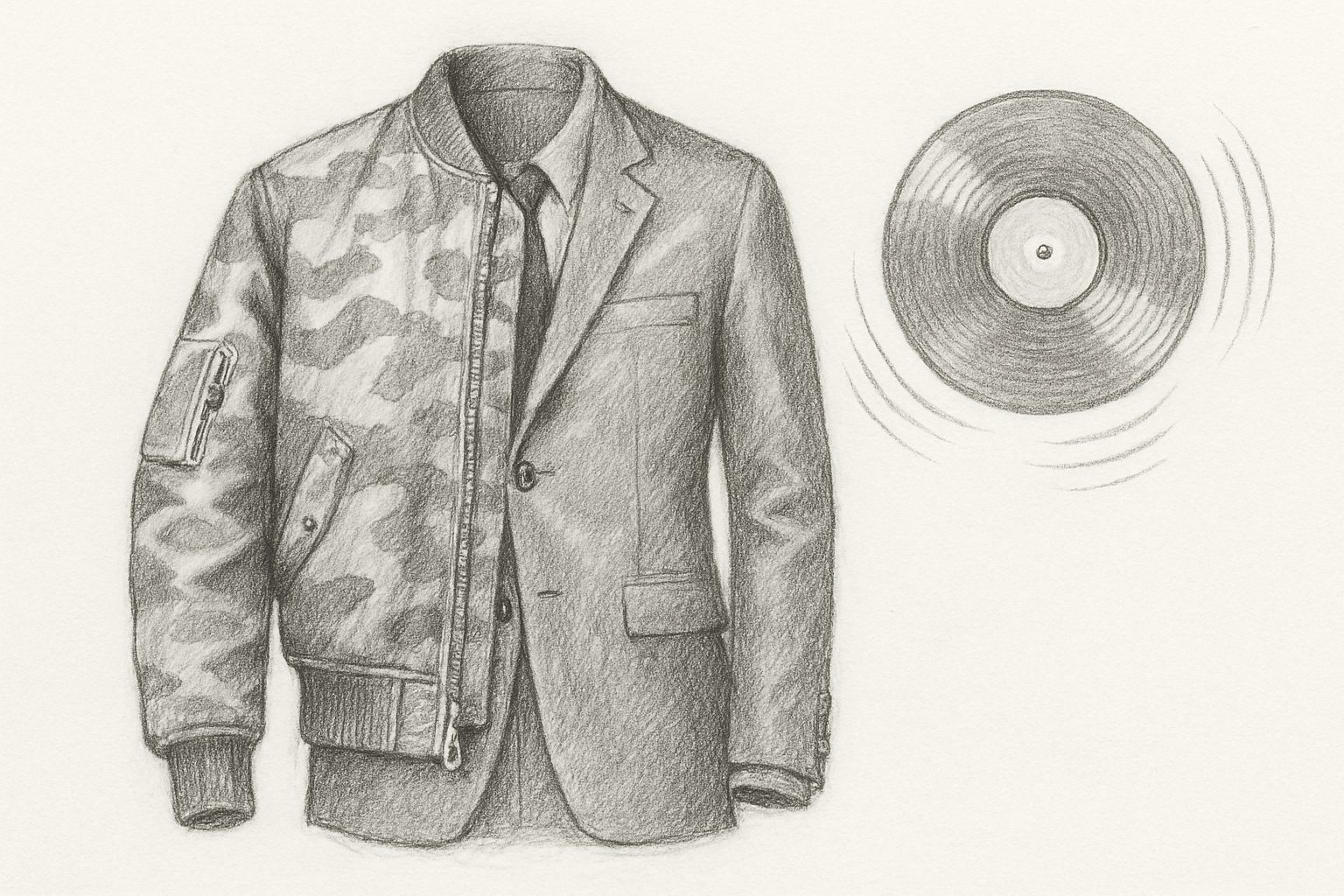伝統的テーラリングに若者文化を接ぎ木する核と、音楽を服に組み込む態度を理解させる